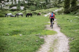 Dominik fährt einen Wanderweg in Italien